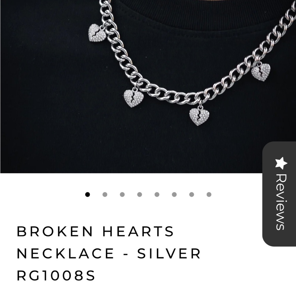 Silver Broken Hearts Necklace